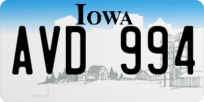 IA license plate AVD994