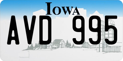 IA license plate AVD995