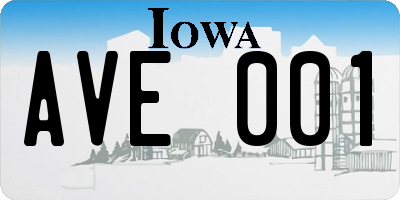 IA license plate AVE001