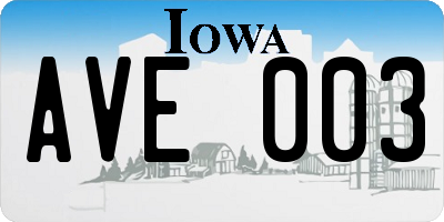 IA license plate AVE003