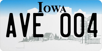 IA license plate AVE004