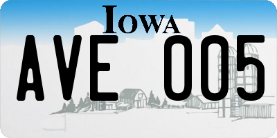 IA license plate AVE005
