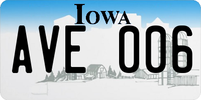 IA license plate AVE006