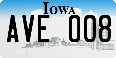 IA license plate AVE008