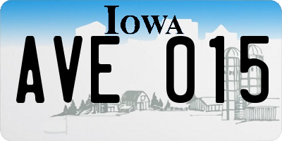 IA license plate AVE015