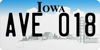 IA license plate AVE018