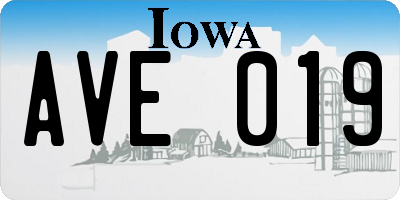 IA license plate AVE019