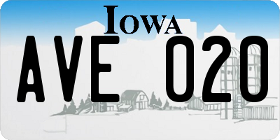 IA license plate AVE020
