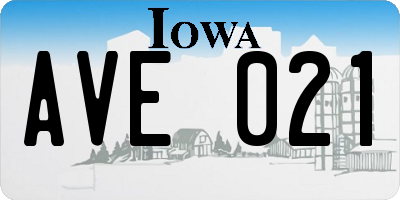 IA license plate AVE021