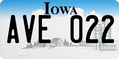 IA license plate AVE022