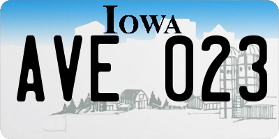 IA license plate AVE023