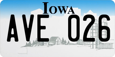 IA license plate AVE026
