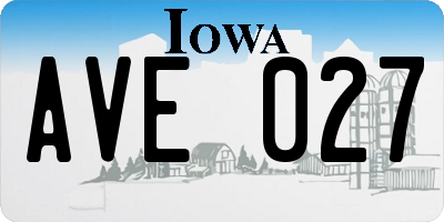 IA license plate AVE027