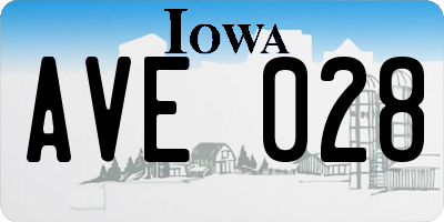IA license plate AVE028