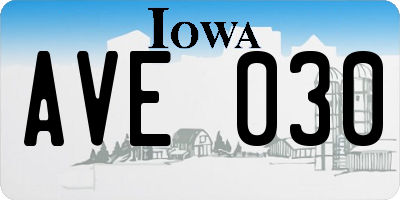 IA license plate AVE030