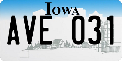 IA license plate AVE031