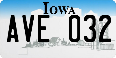 IA license plate AVE032