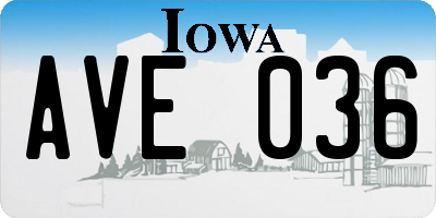 IA license plate AVE036