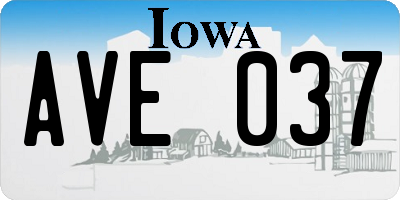 IA license plate AVE037