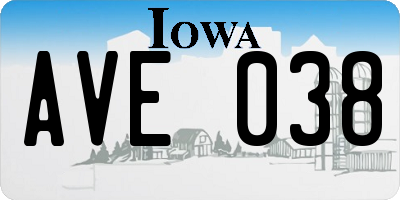 IA license plate AVE038