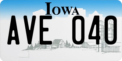 IA license plate AVE040