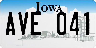 IA license plate AVE041