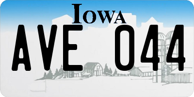 IA license plate AVE044