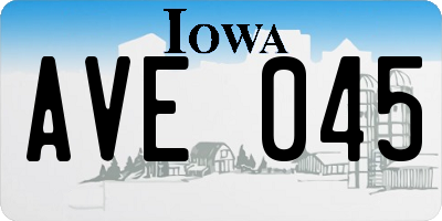 IA license plate AVE045