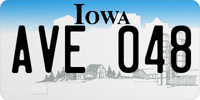 IA license plate AVE048