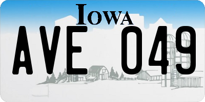 IA license plate AVE049