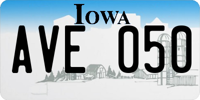 IA license plate AVE050