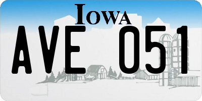 IA license plate AVE051