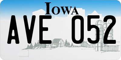 IA license plate AVE052