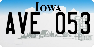 IA license plate AVE053