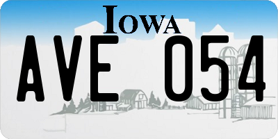 IA license plate AVE054