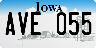IA license plate AVE055