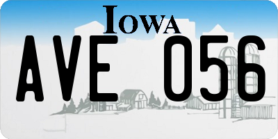 IA license plate AVE056