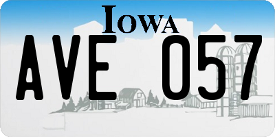 IA license plate AVE057