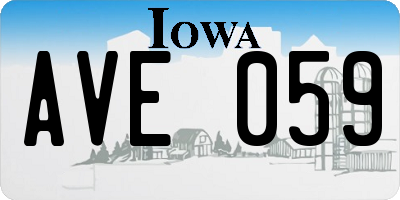IA license plate AVE059