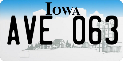 IA license plate AVE063