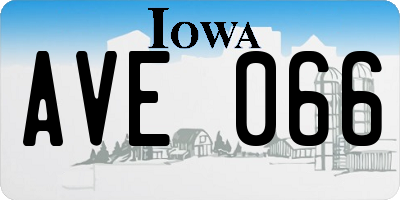 IA license plate AVE066