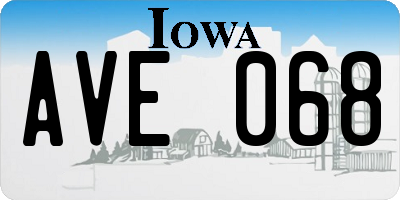 IA license plate AVE068
