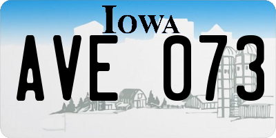 IA license plate AVE073