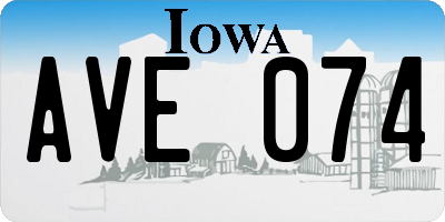 IA license plate AVE074