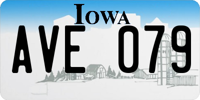 IA license plate AVE079