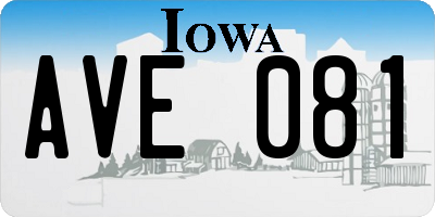 IA license plate AVE081