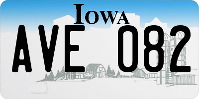 IA license plate AVE082