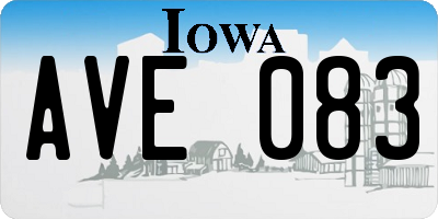 IA license plate AVE083