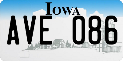 IA license plate AVE086