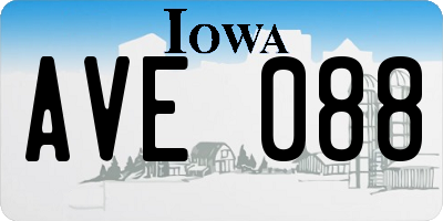 IA license plate AVE088